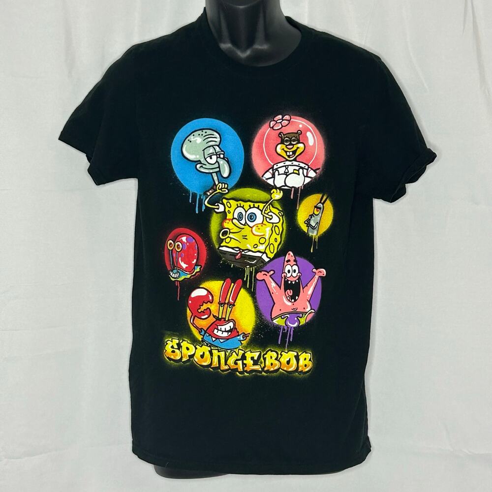 SpongeBob SquarePants Graphic T-Shirt Black Size Small Nickelodeon